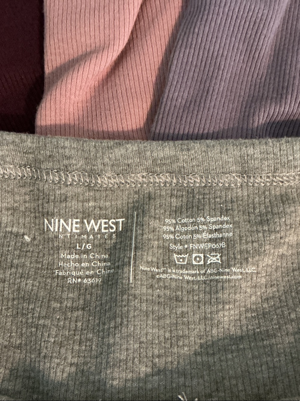 Nine West Sz L NWOT Cotton Panties Low Cut Gray Black Burgundy Pink Lavender - Picture 5 of 6